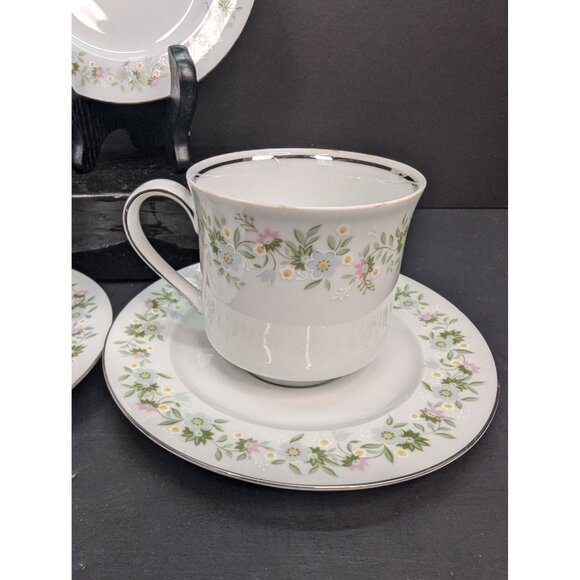 Johann Haviland Forever Spring Pattern 2 Teacups and Saucers 1 Dessert Plate - Picture 7 of 10